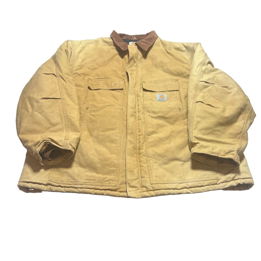 Vintage 90s Carhartt Artic Jacket C0196 Brn Sz 3XL Tall Quilt Lined Made In USA